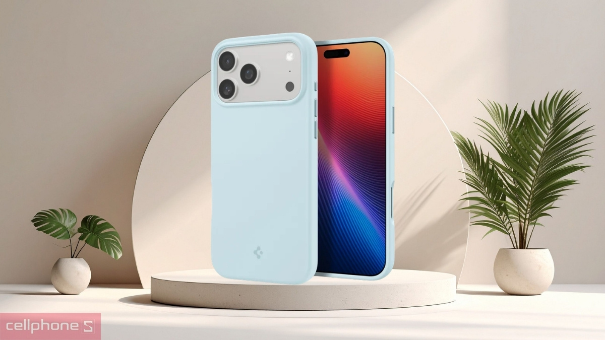 Ốp lưng iPhone 17 Pro silicon mềm mịn với bề mặt bám tay