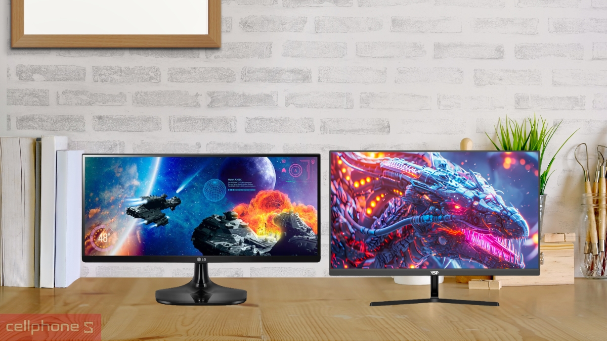 Màn hình 25 inch hỗ trợ tỷ lệ khung hình 16:9 và 21:9 phổ biến