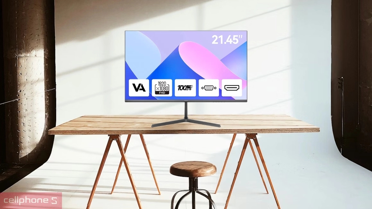 Màn hình 22 inch Aiwa AW-MF2228-Y hỗ trợ kết nối HDMI VGA tiện dụng