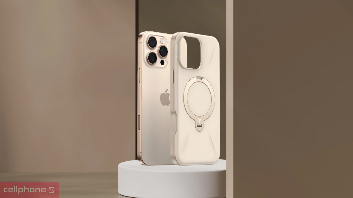 Ốp lưng iPhone 16 Pro Max Torras tích hợp chân đế MagSafe