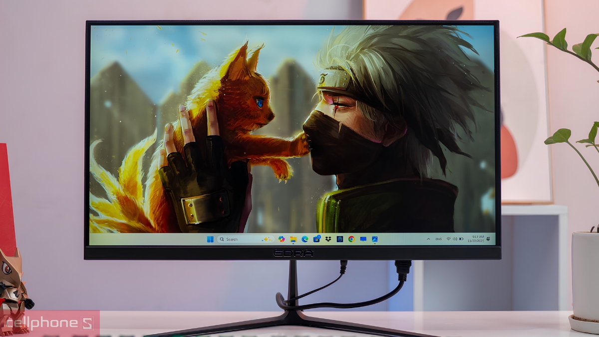 Màn hình 22 inch thiết kế nhỏ gọn, phù hợp nhiều không gian học tập và làm việc