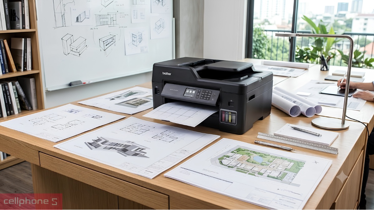 Máy in A3 hỗ trợ in bản vẽ kỹ thuật, sơ đồ và bảng biểu