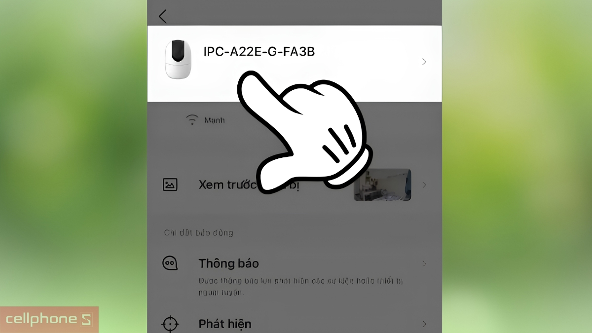 Chọn thiết bị cần thực hiện đàm thoại trên ứng dụng