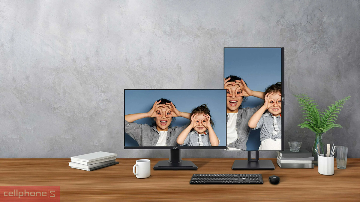 Màn hình 25 inch chân đế linh hoạt phù hợp nhiều tư thế sử dụng