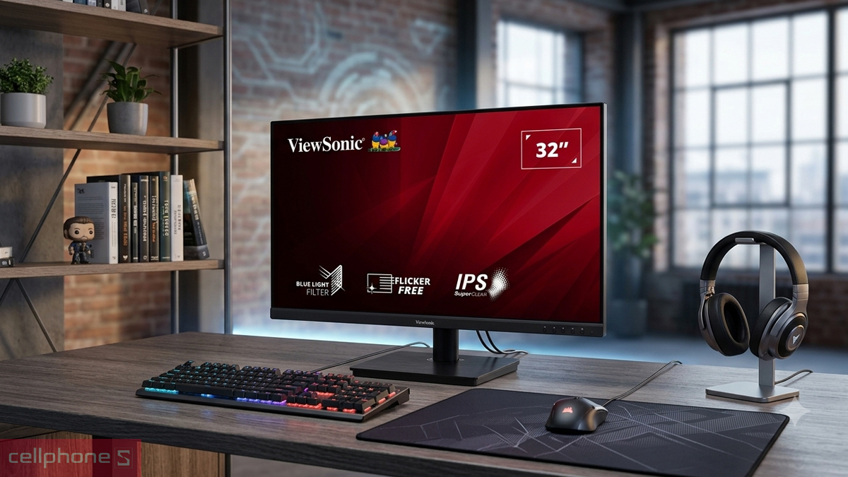 Màn hình 32 inch ViewSonic VA3209-2K-MHD sử dụng tấm nền SuperClear IPS