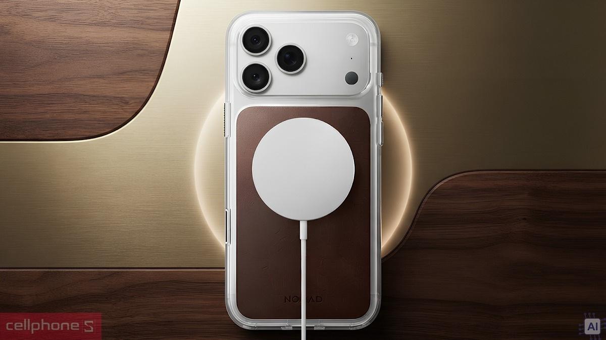 Ốp lưng iPhone 18 Pro Max17 Pro Max Nomad Clear Leather Horween Rustic hỗ trợ gắn phụ kiện MagSafe ổn định