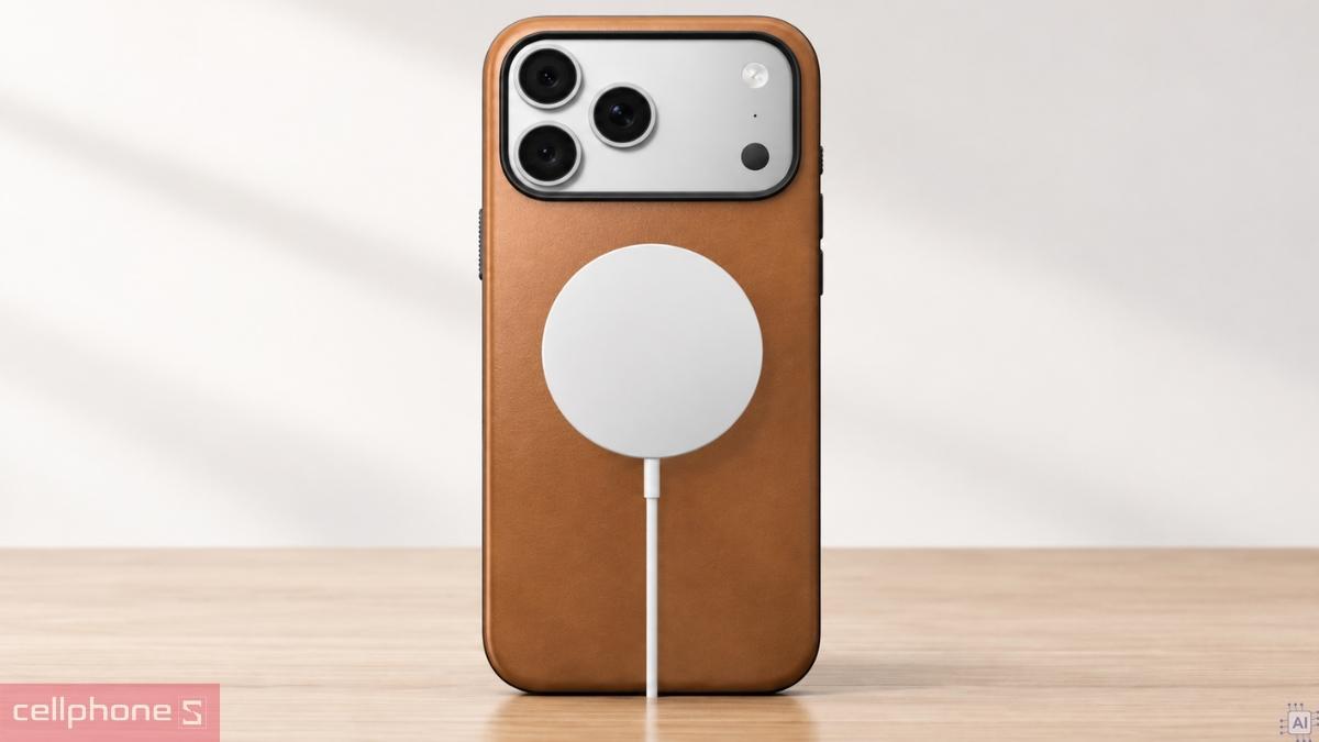 Hệ thống MagSafe ốp lưng iPhone 18 Pro Max/17 Pro Max Nomad Modern Leather Horween