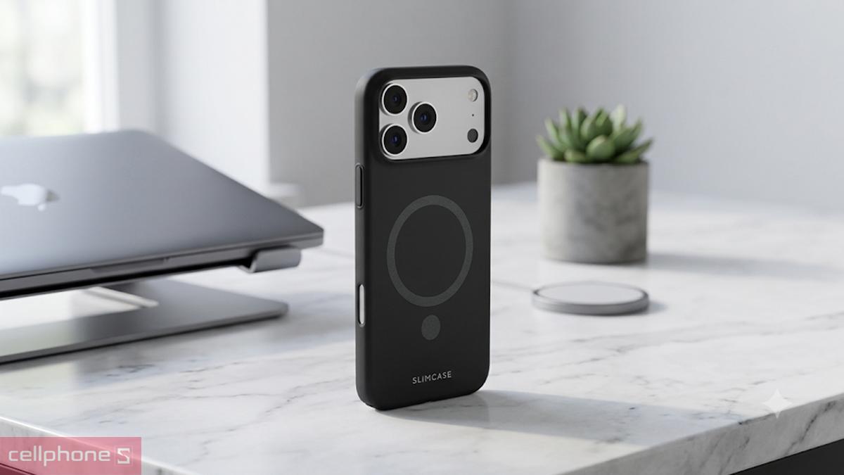 Ốp lưng iPhone 18 Pro Max/17 Pro Max Slimcase Echo With MagSafe phủ Rubber hạn chế trầy xước