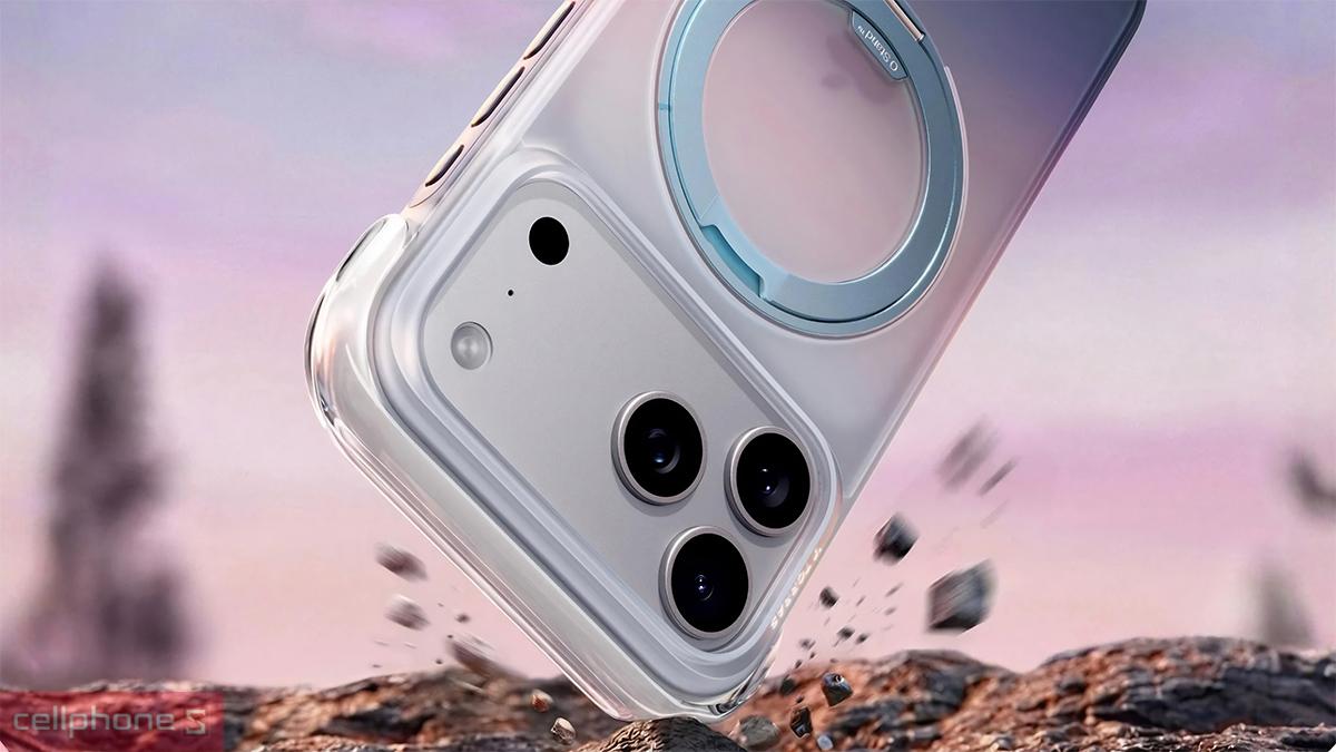 Lớp đệm khí trên ốp lưng iPhone 18 Pro Max/17 Pro Max TORRAS O3 AIR with MagSafe giảm hư hỏng cho máy khi rơi