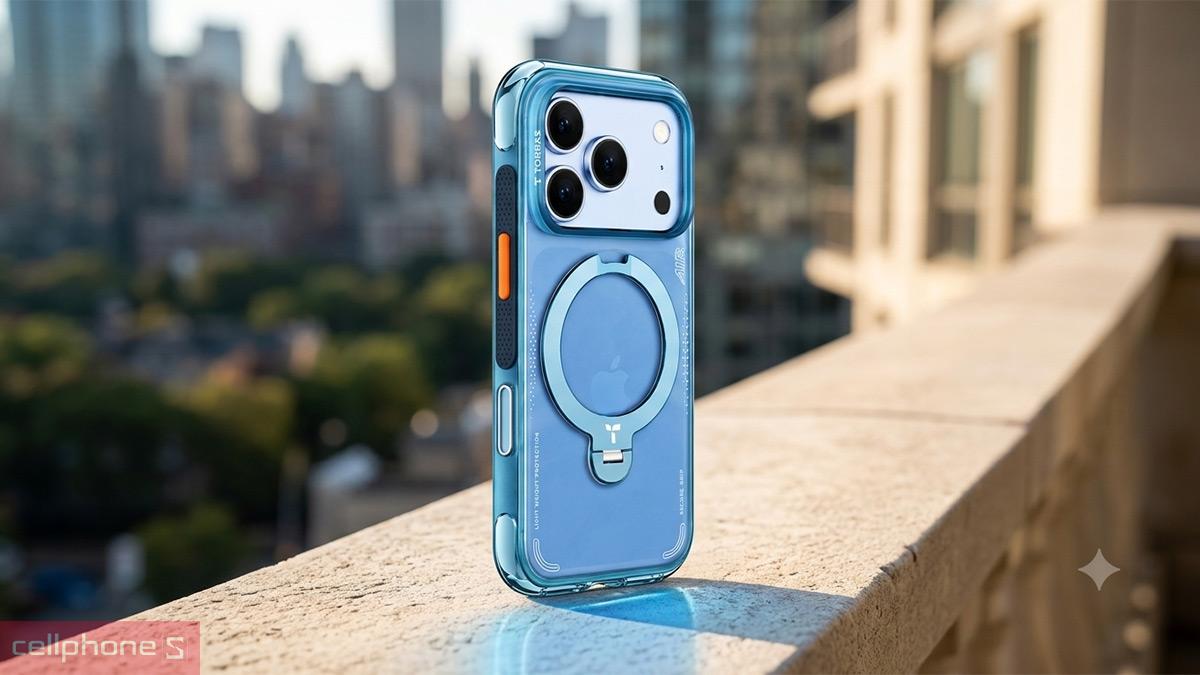 Ốp lưng iPhone 18 Pro Max/17 Pro Max Torras Q3 Air With MagSafe có lực hút từ tính 18N tương thích MagSafe
