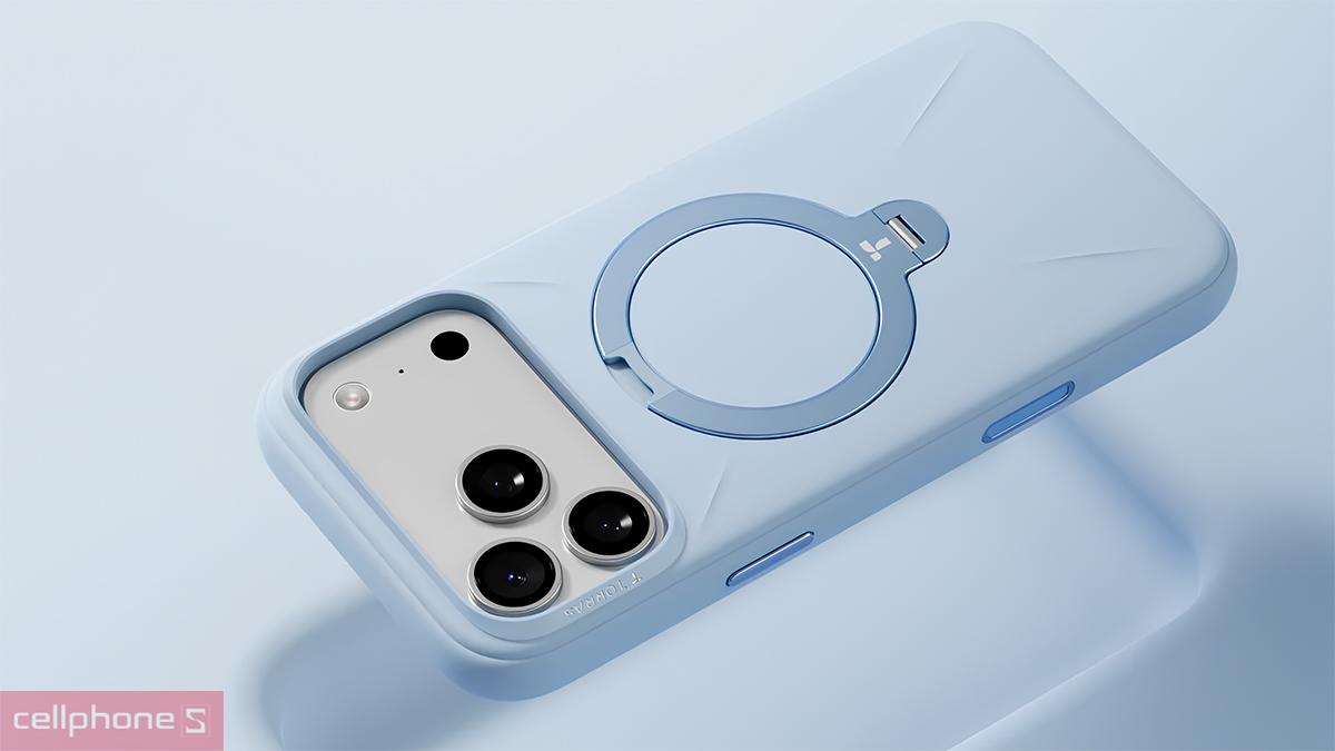 Chân đế trên ốp lưng iPhone 18 Pro Max/17 Pro Max TORRAS Q3 Mono with MagSafe dày 3mm, gập mở ổn định 30.000 lần