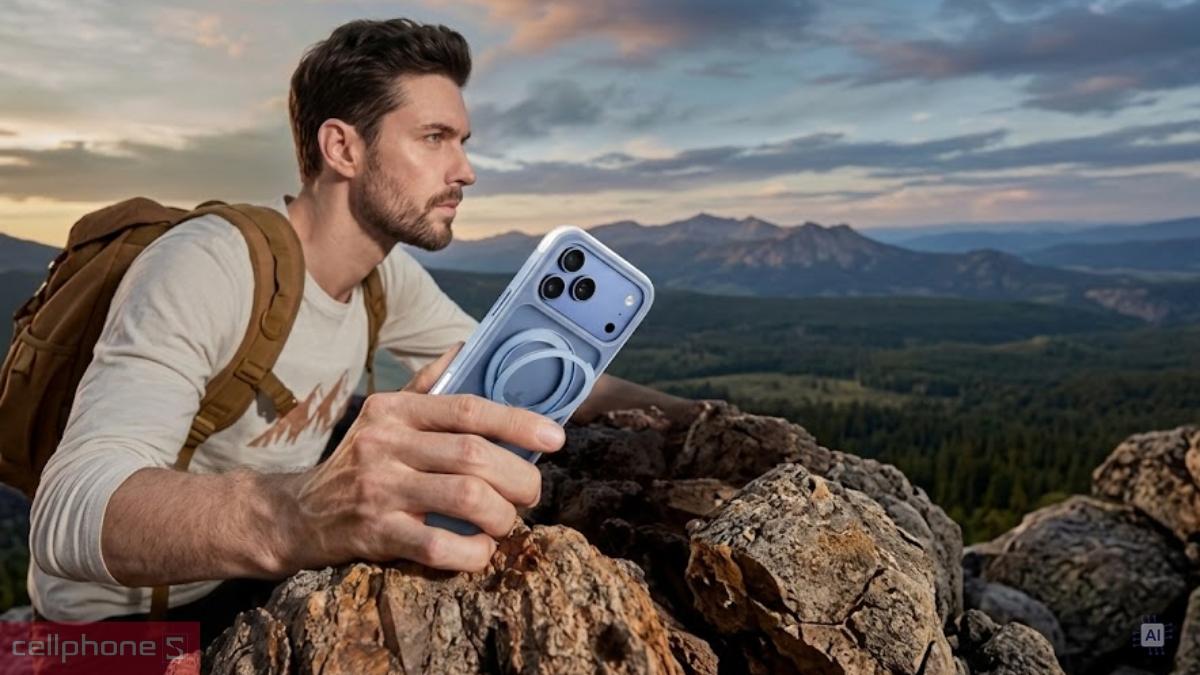 Phần viền nhám của ốp lưng iPhone 18 Pro Max17 Pro Max Wiwu Areoshield Ultra Airbag AS-203 tăng độ bám tay hơn