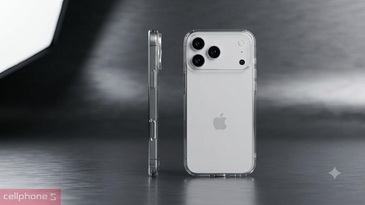 Thiết kế của ốp lưng iPhone 18 Pro/17 Pro Mipow Tempered Glass Transparent