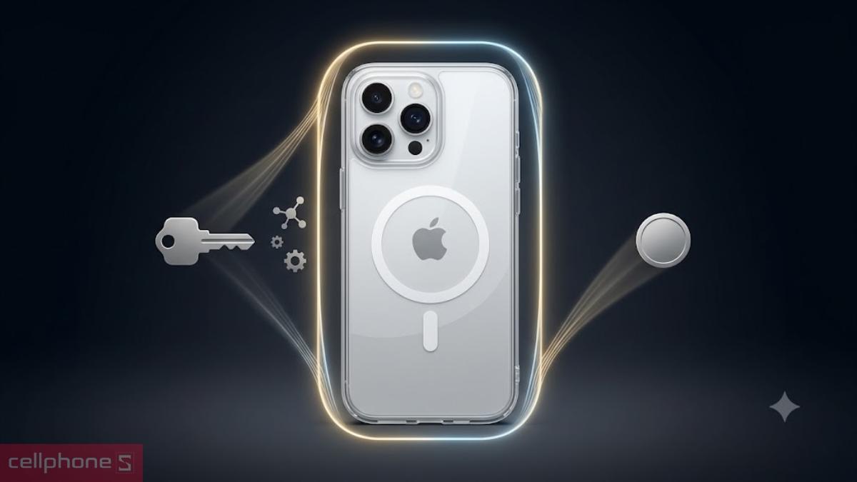Ốp lưng iPhone 18 Pro/17 Pro Mipow Tempered Glass with MagSafe Transparent giúp hạn chế trầy cước cho máy và giữ được độ trong suốt trong thời gian dài