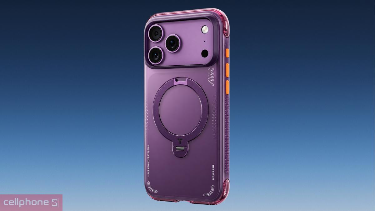 Ốp lưng iPhone 18 Pro/17 Pro Torras Q3 Air with MagSafe có bề mặt Sliproof