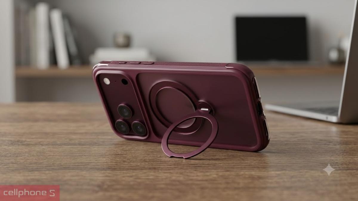 Ốp lưng iPhone 18 Pro/17 Pro Wiwu AeroShield Ultra Airbag AS-203 với vòng xoay MagSafe 360 độ