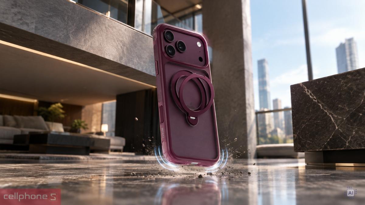 Ốp lưng iPhone 18 Pro/17 Pro Wiwu AeroShield Ultra Airbag AS-203 có đệm khí góc chữ U