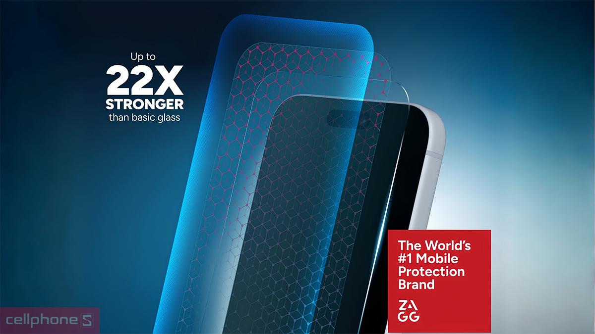 Dán kính cường lực màn hình iPhone 18 Pro/17 Pro ZAGG InvisibleShield XTR6 ứng dụng Nanocore tăng độ bền, giảm tác động va đập