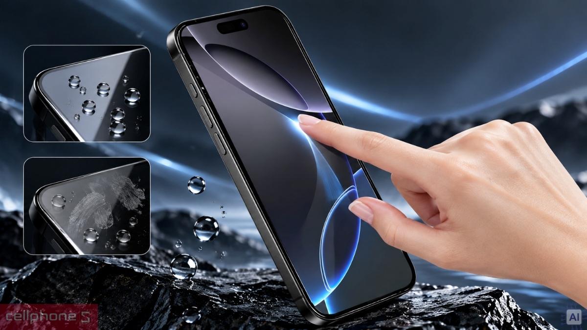 Dán kính cường lực màn hình iPhone 18 Pro/17 Pro Zeelot Solidsleek full viền đen cao cấp được phủ lớp oleophobic
