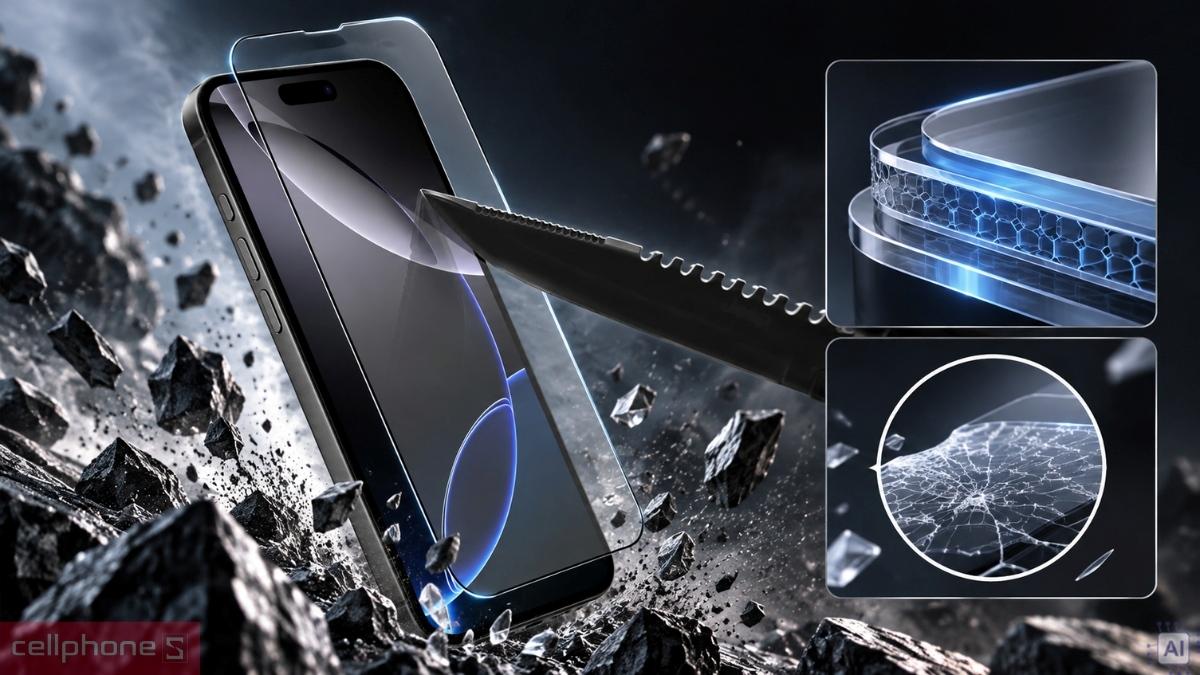 Dán kính cường lực màn hình iPhone 18 Pro/17 Pro Zeelot Solidsleek full viền đen cao cấp hạn chế va đập