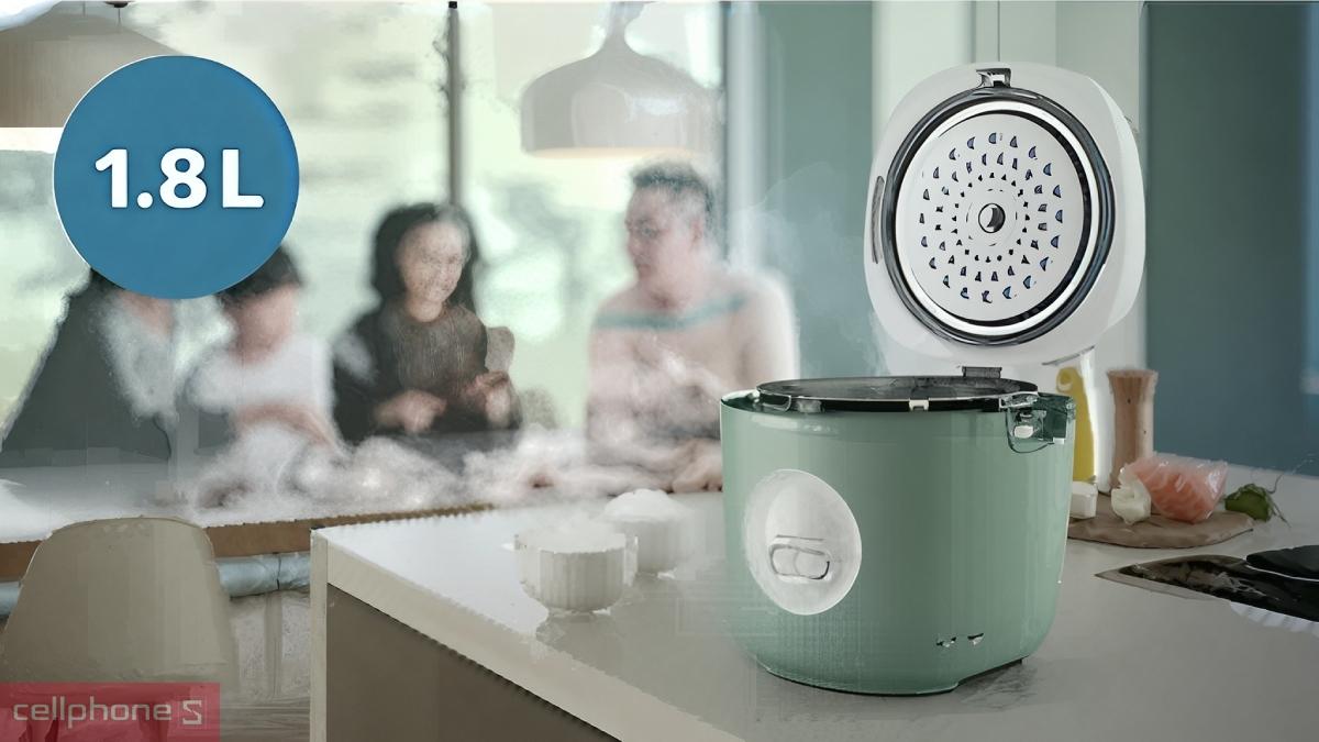 Xửng hấp đi kèm nồi cơm điện Philips HD3212/32 hỗ trợ chế biến đa dạng món ăn