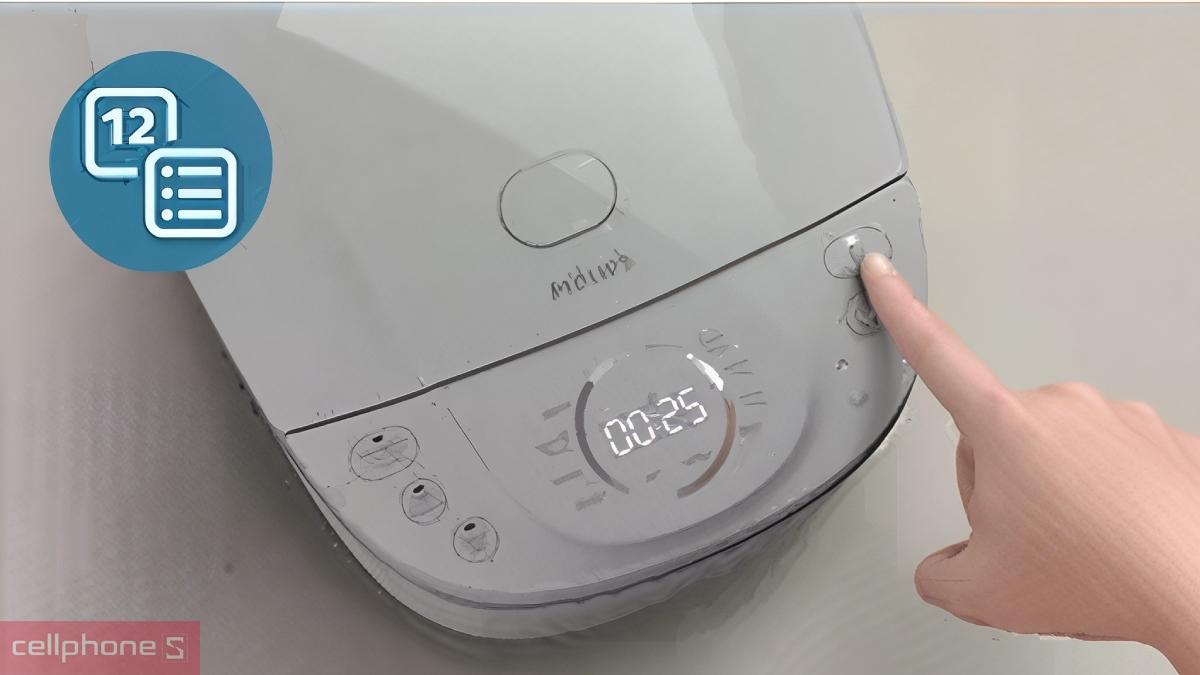 Công suất 860W và 12 chế độ nấu của Nồi cơm điện tử Philips HD4719/32