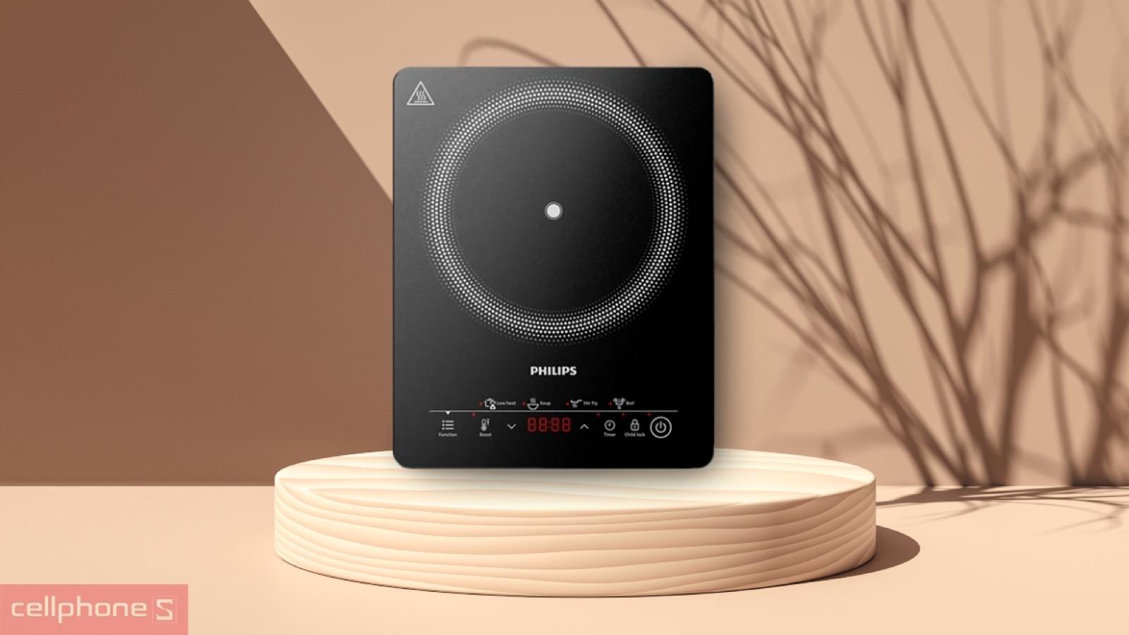 Các chương trình nấu sẵn và bảng điều khiển cảm ứng trên Bếp điện từ Philips HD5830/90