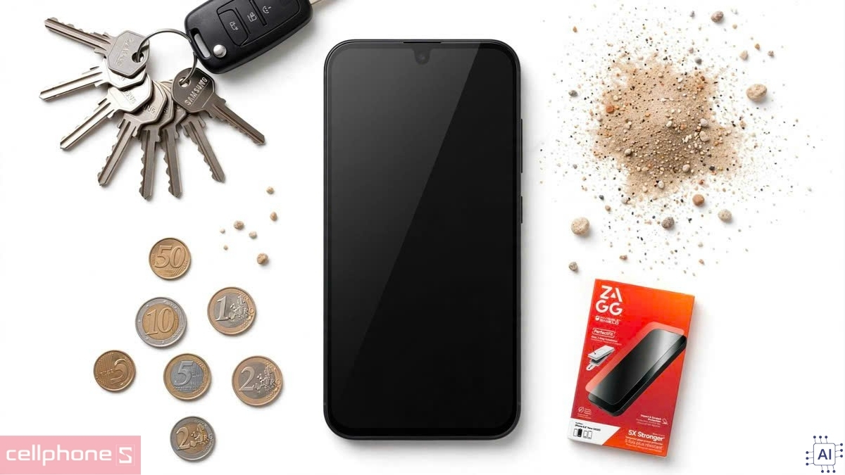 Dán kính cường lực màn hình Samsung Galaxy A17/A16/A26 ZAGG full viền đen cao cấp hạn chế trầy xước trên bề mặt màn hình khi sử dụng hàng ngày