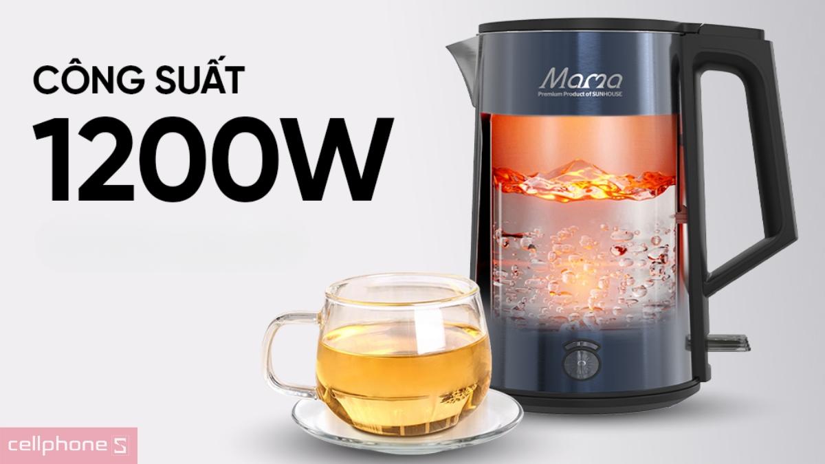 Ấm siêu tốc 3 lớp 1L Sunhouse Mama SHD1373 có công suất 1200W