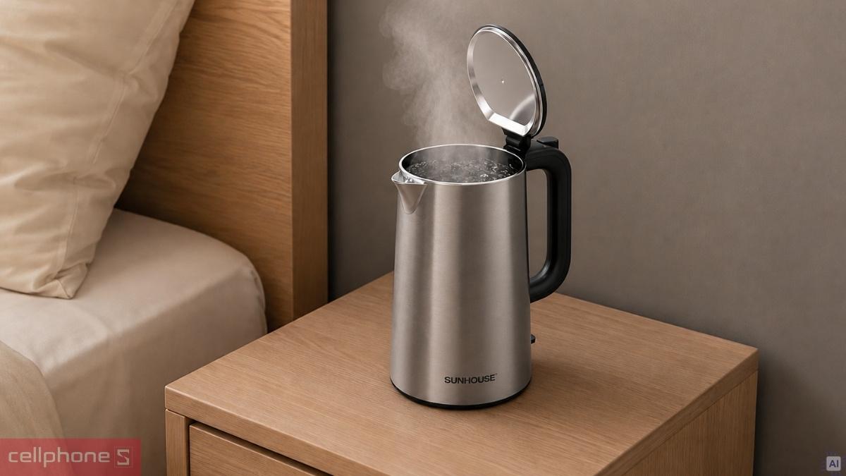 Tính năng ấm siêu tốc Inox 2 lớp 2L SUNHOUSE SHD1396