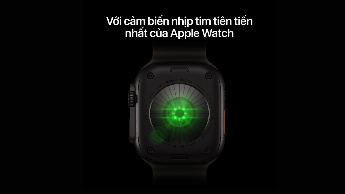 Hệ thống cảm biến sinh hiệu trên Apple Watch Ultra 4 49mm (5G) Viền Titan Dây Titan