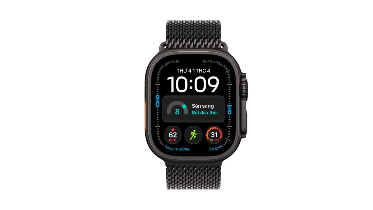Thiết kế lưới titan tinh xảo của Apple Watch Ultra 4 49mm (5G) Viền Titan Dây Titan