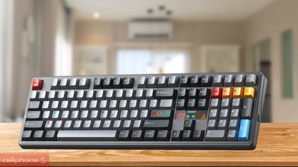 Bàn phím cơ không dây Aula F108 Pro V2 đen xám mang đến cảm giác gõ êm ái
