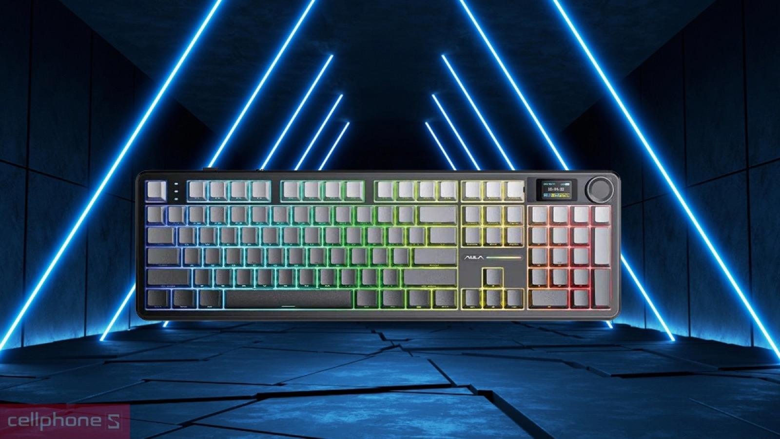 Thiết kế hiện đại của Bàn phím cơ không dây Aula F108 Pro V2 xám đen Gradient