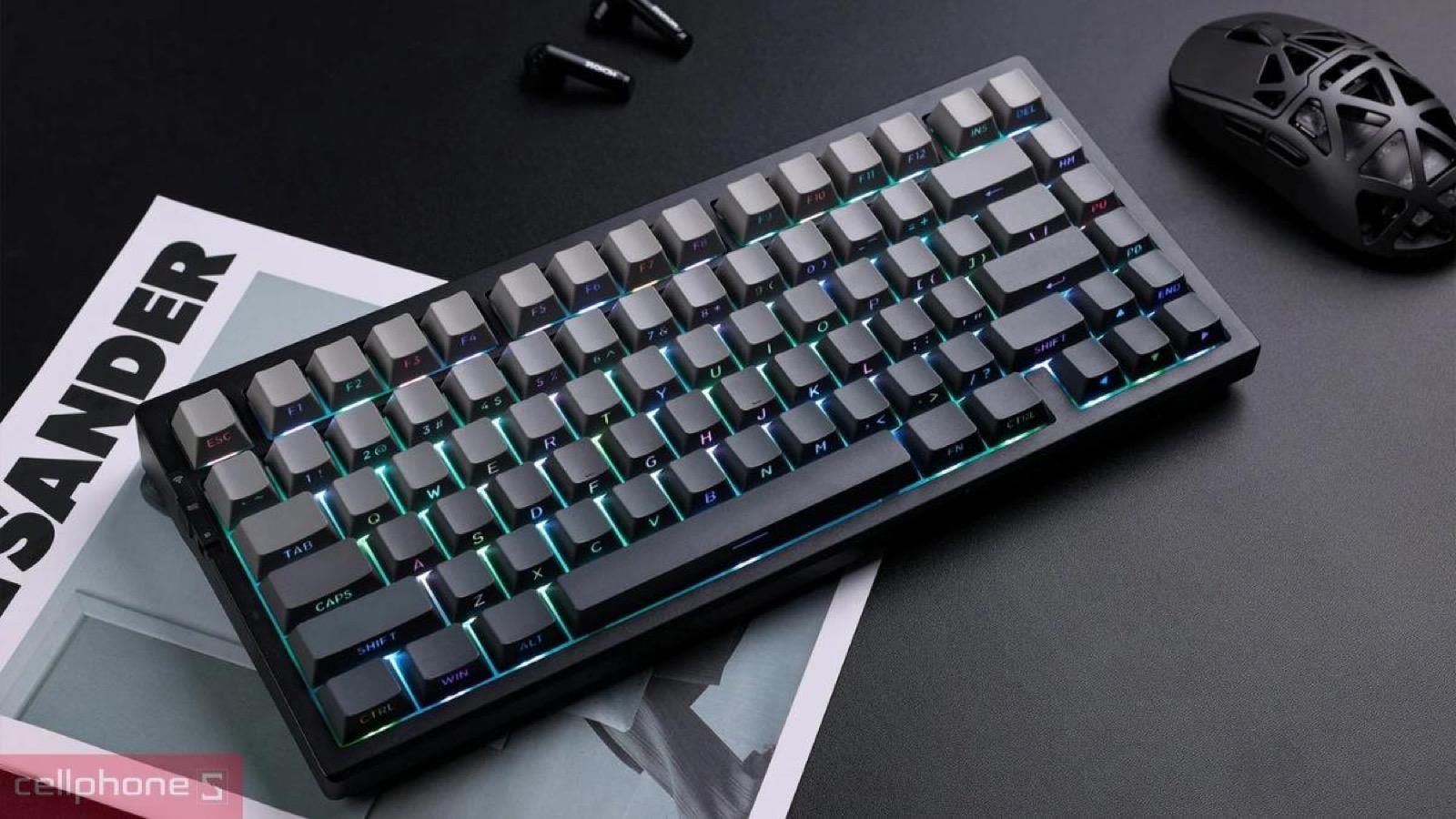 Layout 82 phím, kết nối 3 chế độ của Bàn phím cơ không dây Mchose G75 Pro Tri-Mode Black