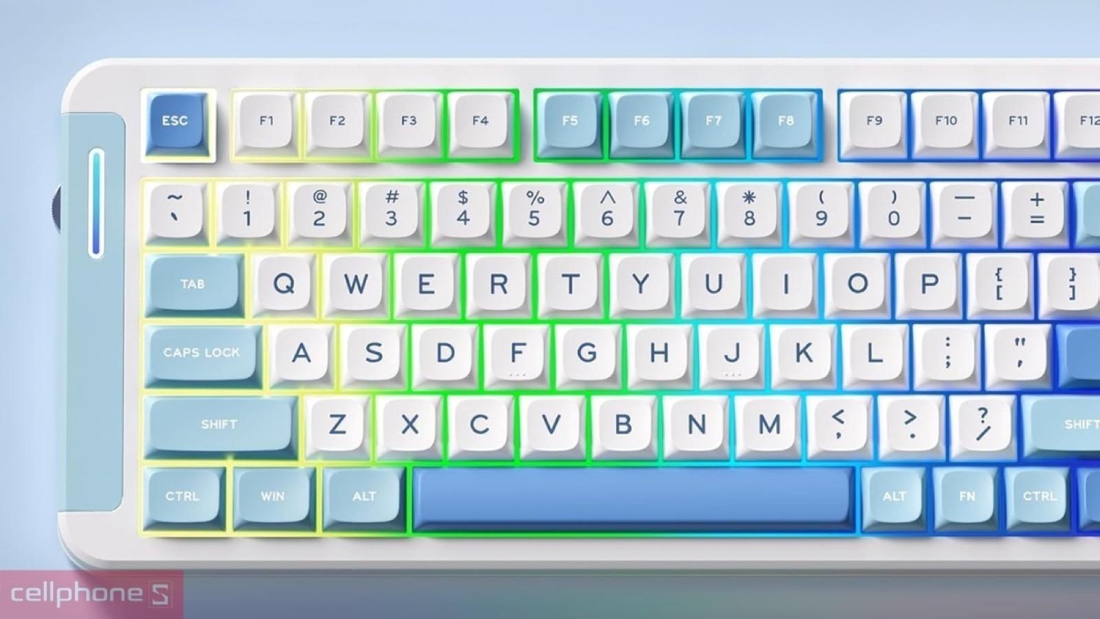 Kết nối ba chế độ trên bàn phím cơ không dây Mchose K99 V3 Tri-Mode Sky Blue