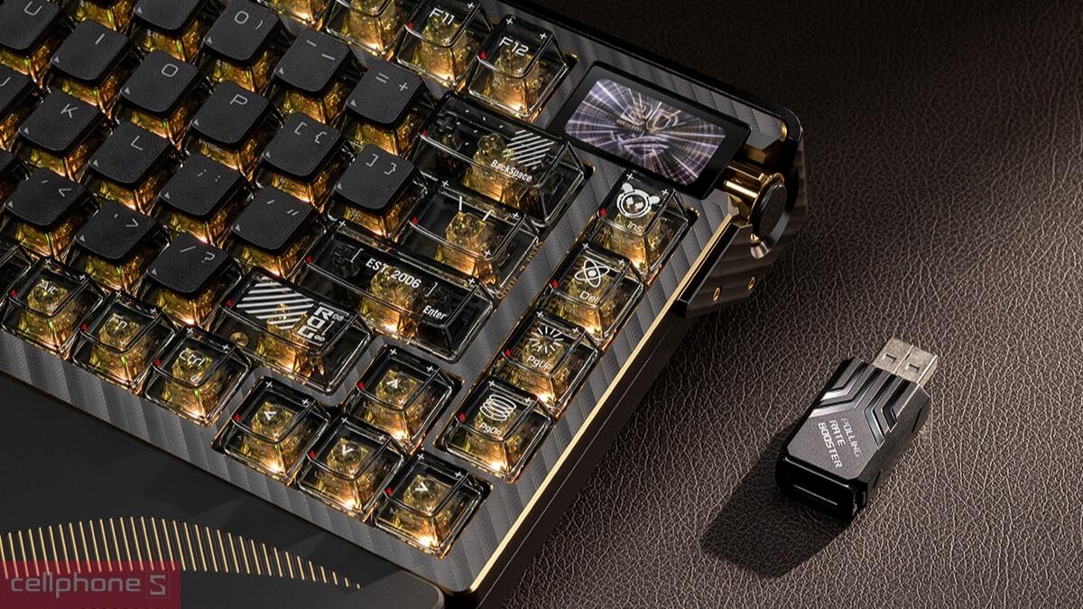 Bàn phím cơ Asus ROG Azoth Extreme Edition 20 với tốc độ phản hồi 8000Hz giúp tối ưu các thao tác khi chơi game