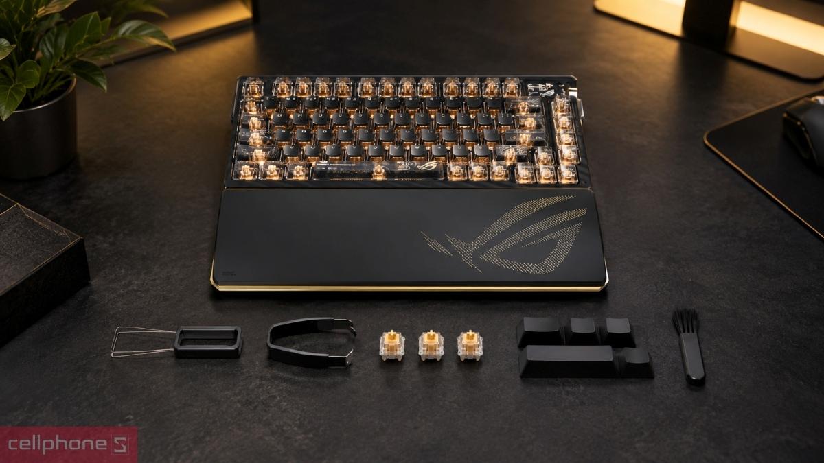 Bàn phím cơ Asus ROG Azoth Extreme Edition 20 kèm kê tay và 3 switch ROG NX dự phòng