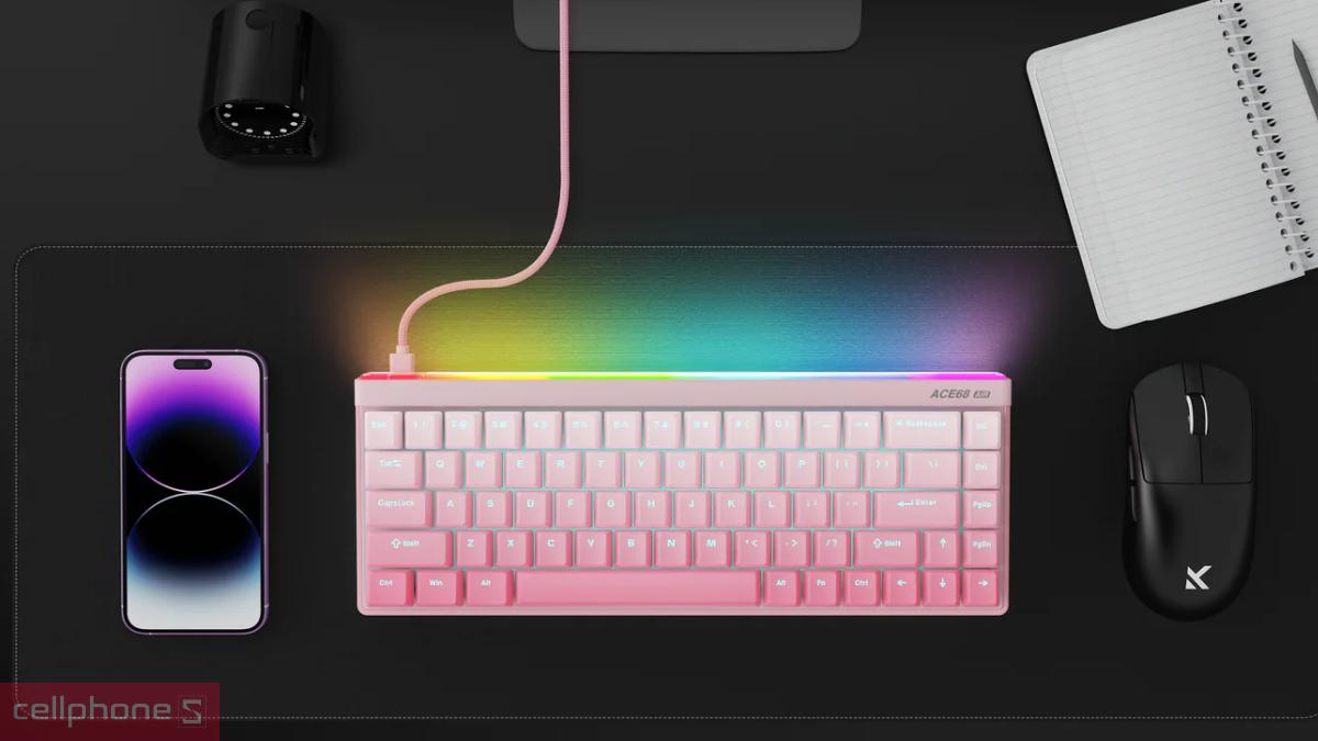 Màu sắc của bàn phím gaming có dây MCHOSE Ace68 Air HE Magnetic Rapid Trigger Peach Gradient