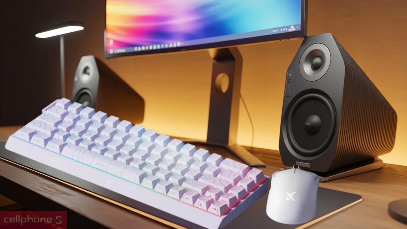 Switch từ tính TTC Dragon Lord và keycap PBT của Bàn phím gaming có dây MCHOSE ACE68 HE Magnetic Rapid Trigger White Topographic