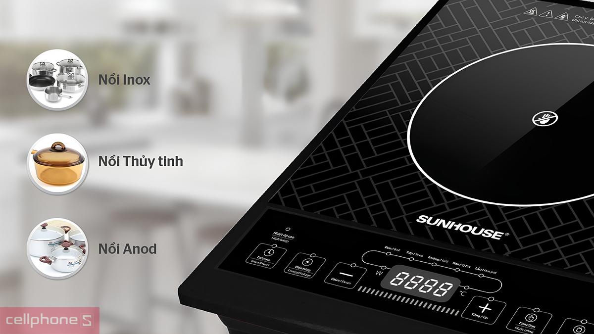 Bếp hồng ngoại cơ Sunhouse SHD6011 sử dụng được với nồi Inox, thủy tinh, Anod,...