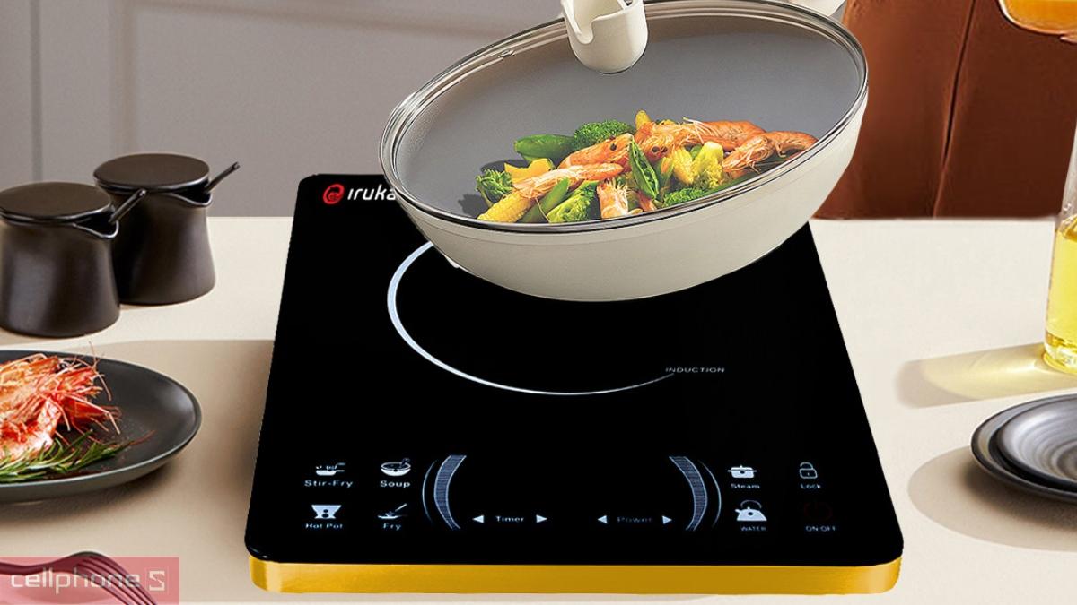 Công suất 2200W giúp bếp từ đơn IRUKA I-78 gia nhiệt nhanh