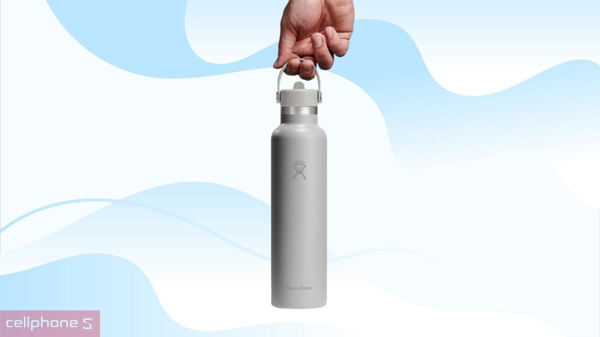Chất liệu thép không gỉ trên Bình giữ nhiệt Hydro Flask Standard Flex Straw Cap 621ml S21CFS