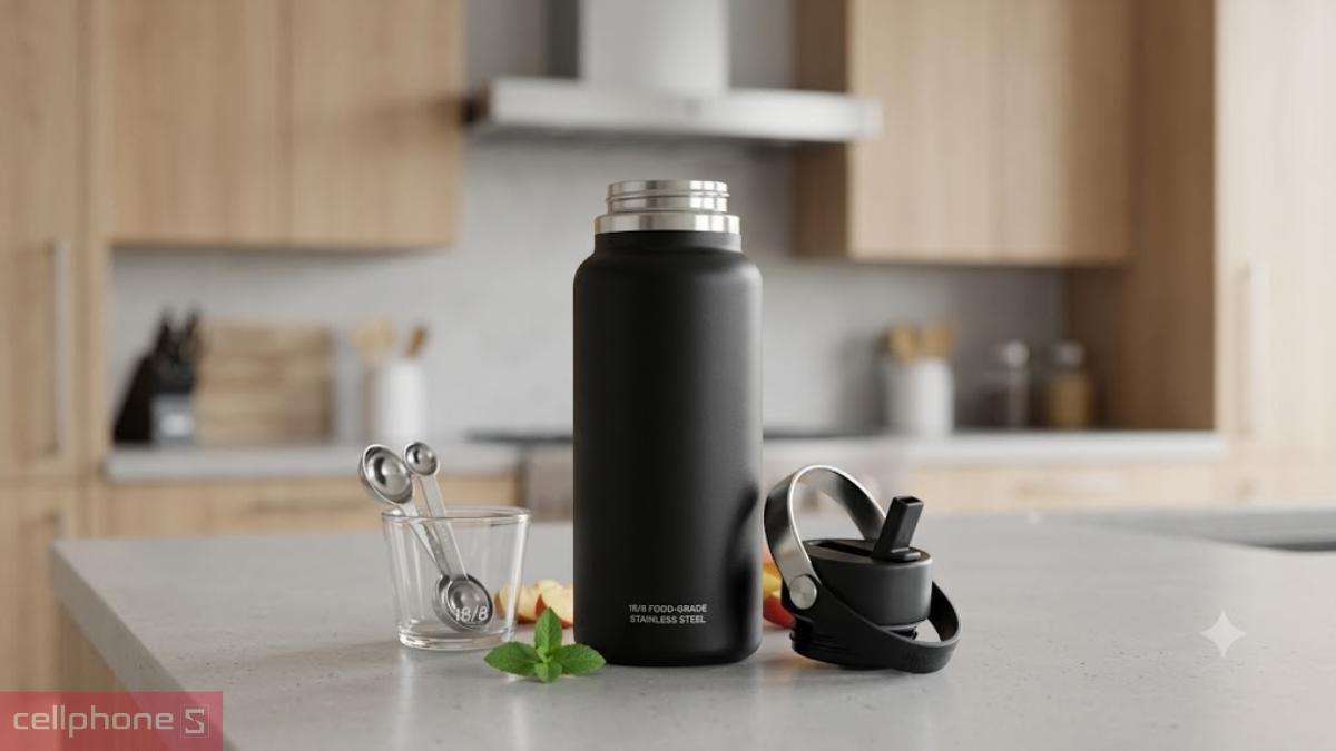 Bình nước giữ nhiệt Hydro Flask Wide Flex Straw Cap 946ml W32BFS với thiết kế nắp nhựa, tiện lợi cho người dùng