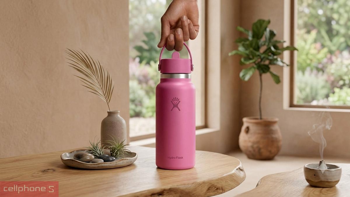 Bình giữ nhiệt Hydro Flask Wide Flex Straw Cap 946ml W32CFS không phù hợp để chứa nước nóng
