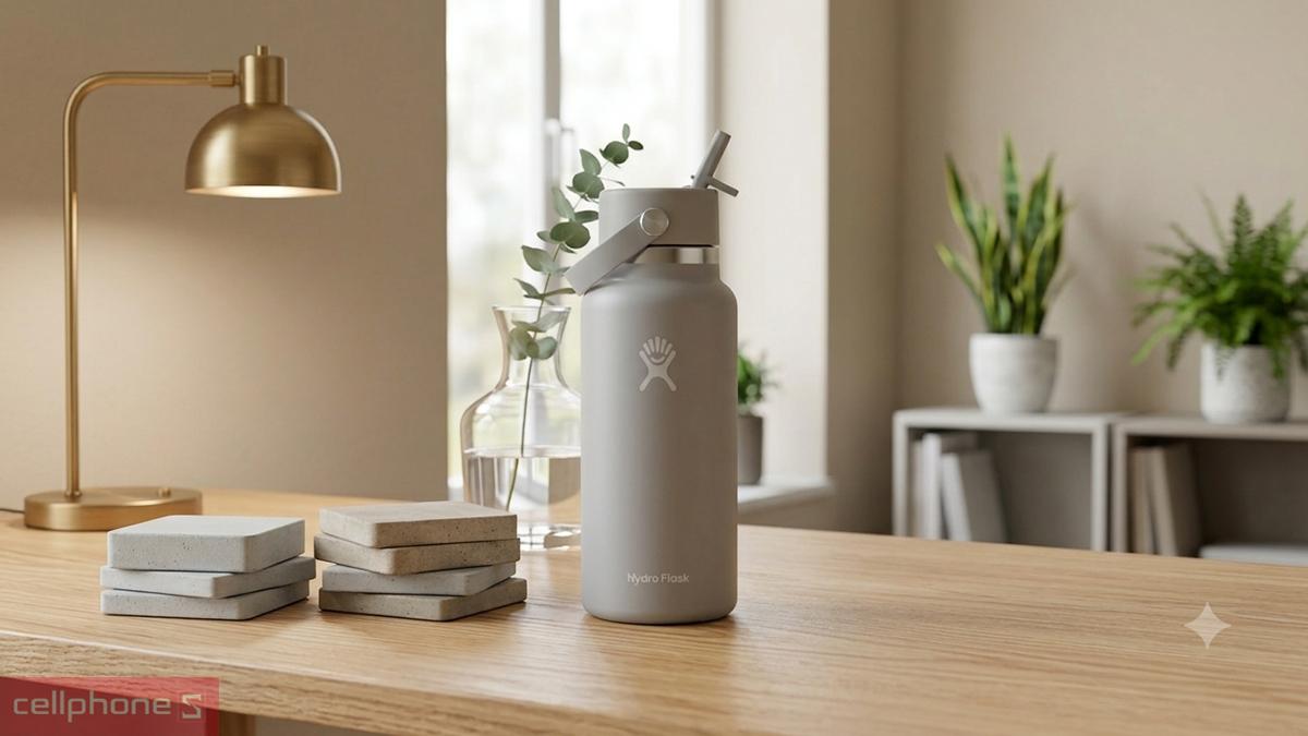 Nắp bình giữ nhiệt Hydro Flask Wide Flex Straw Cap 946ml W32CFS ngăn rò rỉ, dễ đóng mở một tay