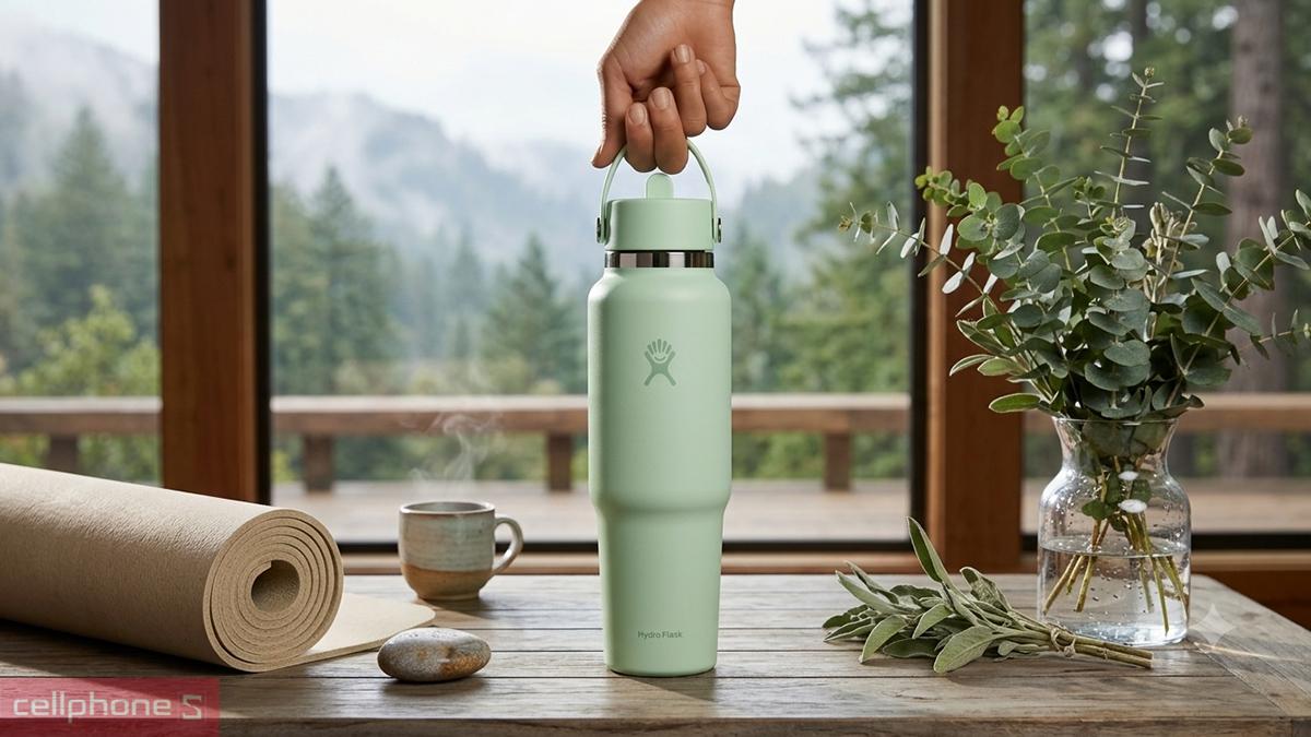 Thân bình giữ nhiệt Hydro Flask Wide Flex Straw Travel Bottle 1182ml WT40CFS không gỉ nhờ làm từ thép 18/8