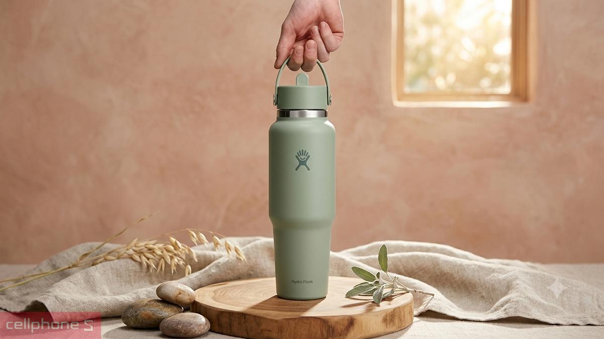 Bình giữ nhiệt Hydro Flask Wide Flex Straw Travel Bottle 1182ml WT40CFS chỉ nên chứa chất lỏng lạnh hoặc mát