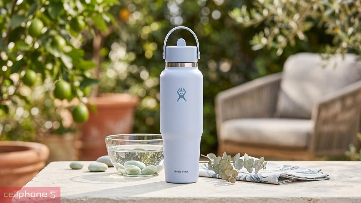 Nắp bình giữ nhiệt Hydro Flask Wide Flex Straw Travel Bottle 1182ml WT40CFS kín, thao tác một tay dễ