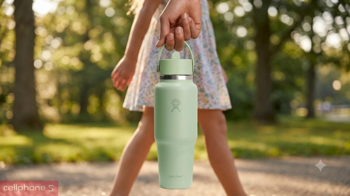 Thiết kế của bình giữ nhiệt Hydro Flask Wide Flex Straw Travel Bottle 946ml WT32CFS